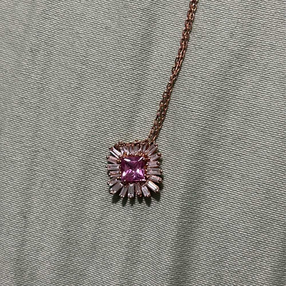 18k rose gold Suzanne Kalan ‘Spark’ pink sapphire necklace - Picture 5 of 11